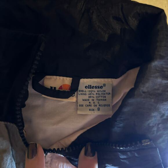 Ellesse Vintage Windbreaker Jacket Size 8 Pink Gray Black Blue - Picture 4 of 8